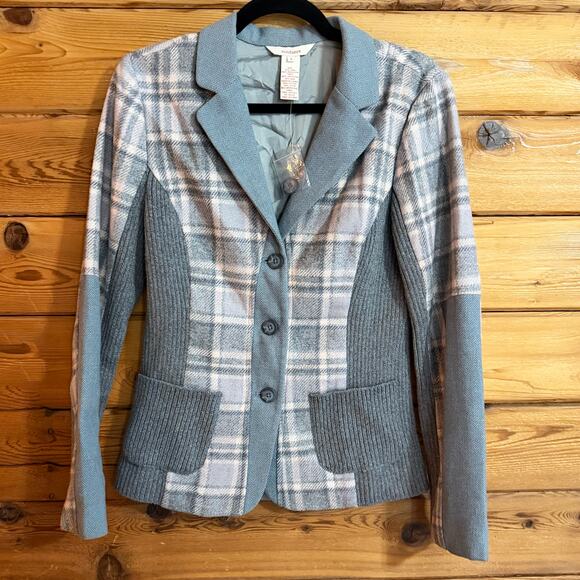 Sundance NWOT Wool Plaid Blend Blazer Size 4 - Picture 1 of 5